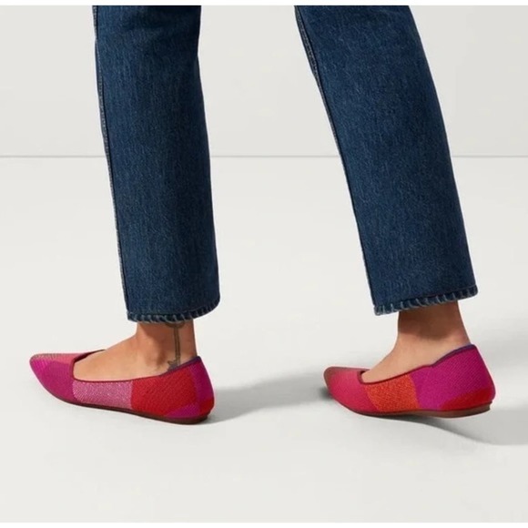 Rothy's Retired The Point Metallic Pomegranate Ballet Flat Size W10.5 NWOB - Picture 2 of 9